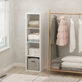 Furinno Kubieke open rug multifunctionele kleding en kast opslag organizer plank, 4-kubus, wit