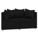 VidaXL 3-delige loungeset pour le jardin avec coussins, noir, polyrotin