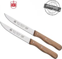 RÖR Solingen Steak Knife - Serrated - Stainless Steel - Beech Wood - 4-piece