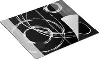 Chefcare Inductie Beschermer Abstracte Cirkels Zwart Wit 57,6x51,6 cm