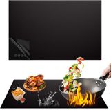 Mapille tapis de protection pour plaque à induction 52 x 78 cm, tapis d'induction, résistant à la chaleur, tapis isolant thermique, noir