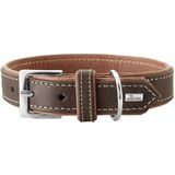 HUNTER hondenhalsband PORTO, donkerbruin/cognac, maat 30