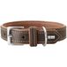 HUNTER hondenhalsband PORTO, donkerbruin/cognac, maat 30