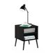 Furinno Midden-eeuwse stijl eindtafel met houten poten, Espresso