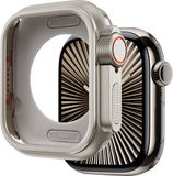 Bandz metalen hoesje geschikt voor Apple Watch 10 - 46mm & Apple Watch 11 - 46mm hoes van hoogwaardig metalen materiaal - Robuuste bescherming (titane kleur)