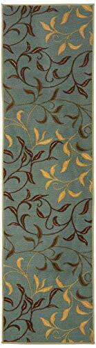 Ottomanson Home Collection Modern vloerkleed modern 1'10" X 7'0" Seafoam Leaves.