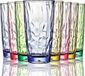 Unyqoos® set van 8 kleurrijke, breekvaste drinkglazen van BPA-vrij Tritan