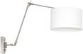 Steinhauer Wandlamp Prestige Chic 8108ST staal met wit grof linnen kap, draaibaar en kantelbaar, modern design