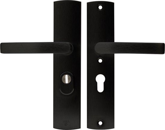 AXA Veiligheidsbeslag Curve Plus - Kruk/Kruk - Zwart Geslepen - PC55 - SKG***