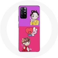 Maniacase Hoesje voor Xiaomi Redmi Note 11s 5G BTS BT21 Cooky Et Tata Bangtan V Et Jungkook Fanart