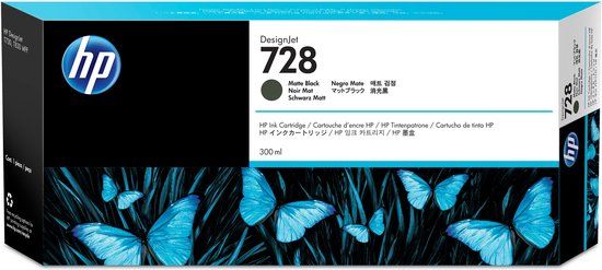 HP 728 Black Ink Cartridge - 300 ml - Original