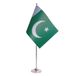 AZ FLAG Tafelvlag Pakistan 22x15 cm Pakistaans Satijn Metalen Voet