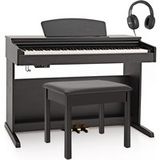 Gear4music DP-10X piano numérique, pack tabouret, Noir mat