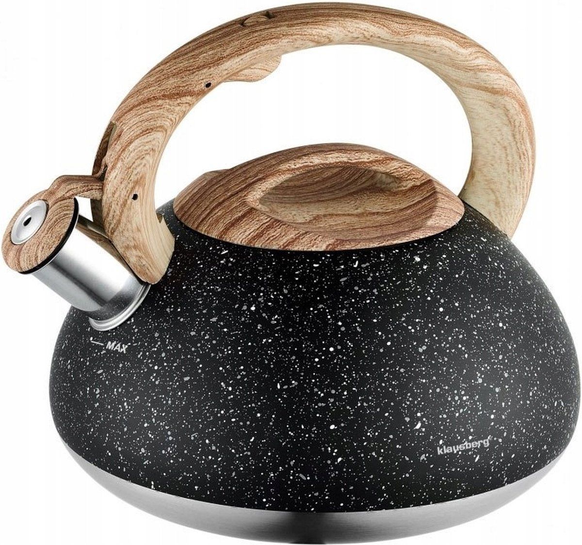 KLAUSBERG Top Choice - Fluitketel - 2,7L - RVS - Zwart - Alle Warmtebronnen
