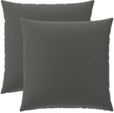 vidaXL - Kussensloop - 2 stuks - HEERLEN - Antraciet - 65 x 65 cm - Polyester