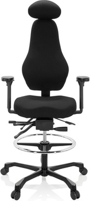 HJH OFFICE RESISTIO WORK - Werkstoel / werkkruk/ verhoogde bureaustoel Zwart