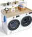 VEVOR combinaison lave-linge séchant de comptoir à 2 couches couleur chêne