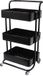 Unyqoos® Multifunctionele Mobiele Trolley met 3 Niveaus voor Keuken, Badkamer en Kantoor, Zwart