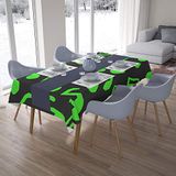 Bonamaison Tafelkleed, Anti-Mold, Sneldrogend, Waterdicht, 100% Polyester Tafellaken, Neon groene rook, 140 x 200 Cm