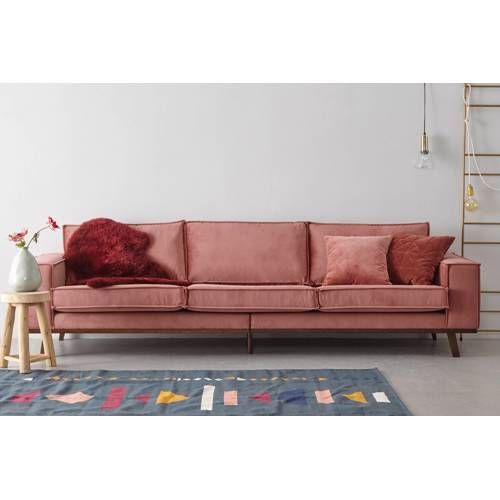4-zitsbank Verona velours Roze velours