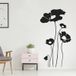 Coquelicots sticker mural - 147x273 cm - noir