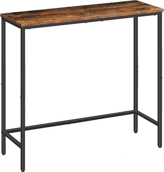Merkloos HOOBRO Consoletafel, 75 cm gangtafel, smalle bijzettafel in industriële stijl, eenvoudige montage, hal, ingang, woonkamer, vintage kleuren EBF75XG01