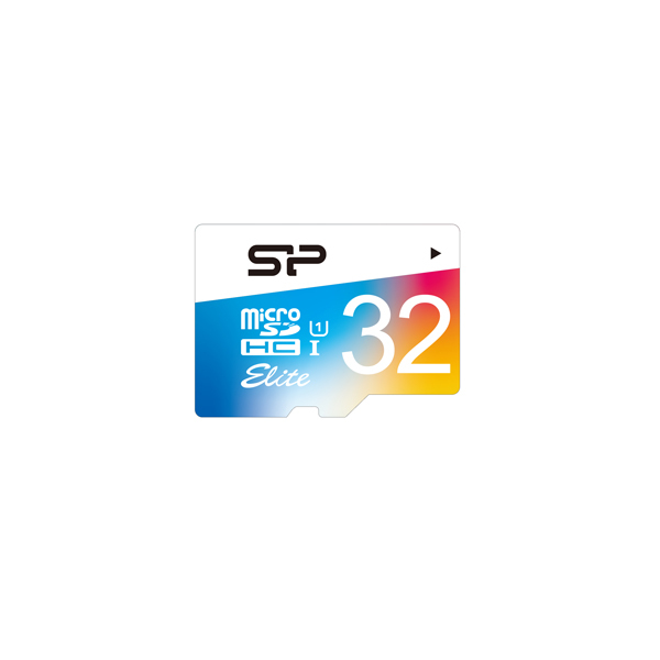 Silicon Power 32GB Elite MicroSDHC Class10 UHS-1 tot 85Mb/s incl. SD-adapter Colorful