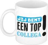 Bellatio Decorations Cadeau koffie/thee mok voor collega - blauw - 300 ml