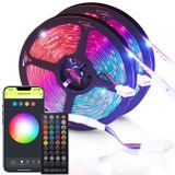 Casativo LED-strips, Wi-Fi, RGB, 10 meter, 300 LED's, 16 miljoen kleuren, afstandsbediening, bediening via app, spraak en muziek, compatibel met Google, Siri, Alexa, Tuya