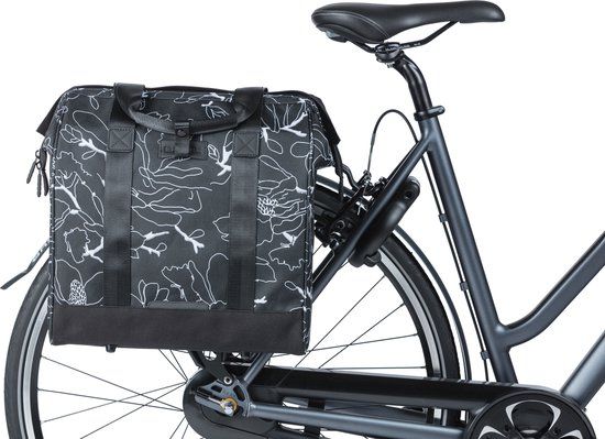 Basil Grand Flower Fietsshopper - Enkele Fietstas - 23 Liter - Zwart