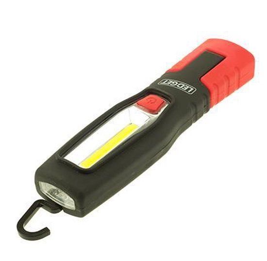 LedGet Zaklamp - LED - Zwart/Rood - 200 lm - Met magneet en haakje