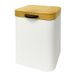 Relaxdays Afvalemmer voor badkamer, wandmontage, 3 liter, met softclosemechanisme, binnenemmer, metaal, rechthoekig, wit/naturel