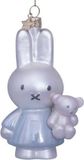 Vondels Bol Ornament glass Nijntje/Miffy baby blue w/bear H11cm w/box