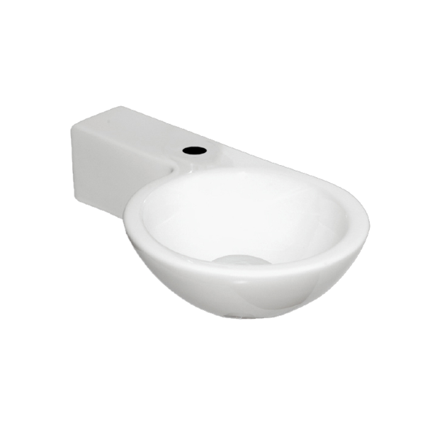 Best Design Class fontein 38x23x9,5cm met 1 kraangat links wit