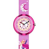 Flik Flak Montre Enfants Rose Plastique Rond Quartz Analogique 3 ATM