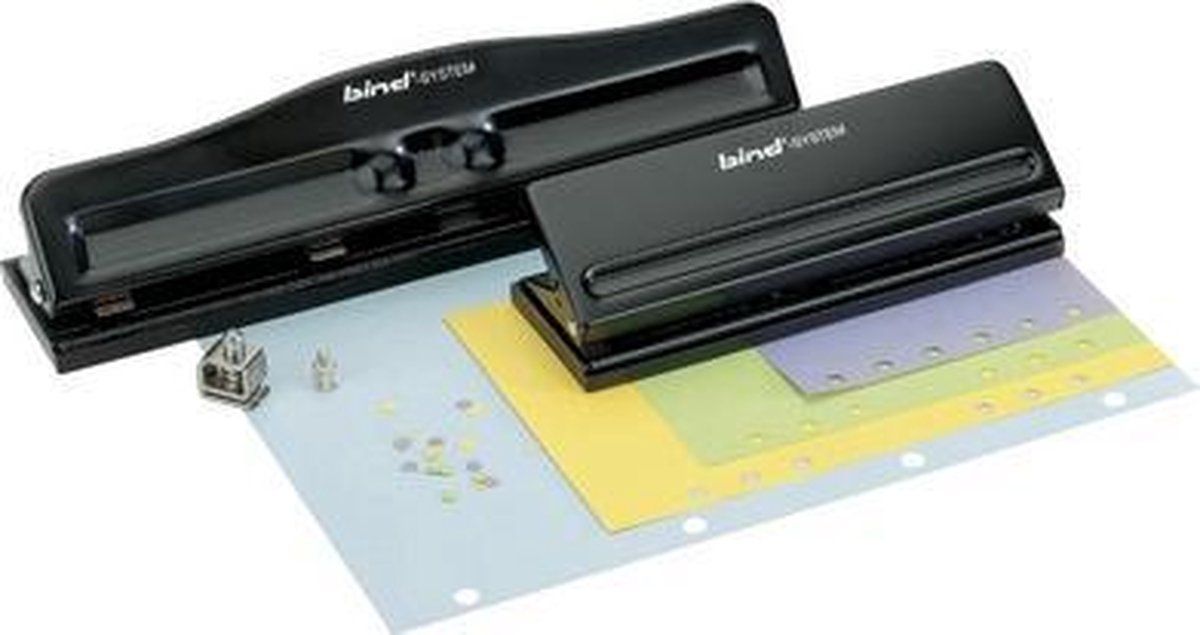 Bind T 5005 - systeemperforator voor DIN A5 en DIN A4, van metaal, zwart