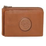 Pepe Jeans Cracker portemonnee met kaartvak, beige, 11 x 7 x 1,5 cm, leer van Joumma Bags