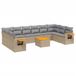 vidaXL Ensemble de jardin 11 pièces avec coussins en polyrotin beige