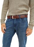 Tom Tailor - TTANDREW leren riem met vierkante gesp - Maat 110 - light brown uni
