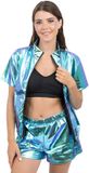 Chaks Set Jas en Broekje Blauw Iriserend - Maat S