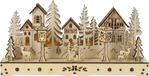 Merkloos Kerstdiorama Houten Huis met LED-lampjes 30cm
