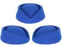 Merkloos Stewardess hoedje voor dames - Blauw