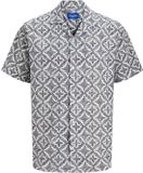 JACK&JONES JORSEERSUCKER AOP SHIRT SS Heren Overhemd Korte Mouw Katoen Viscose L Cloud Dancer