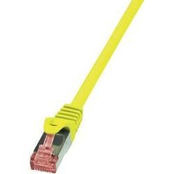 LogiLink RJ45 Netwerk Aansluitkabel CAT 6 S/FTP 0.25 m Geel Vlambestendig, Snagless