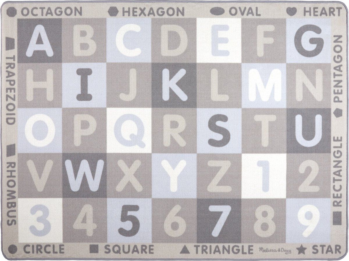 MELISSA & DOUG 15196 Jumbo ABC-123 Rug - Blauw/Grijs