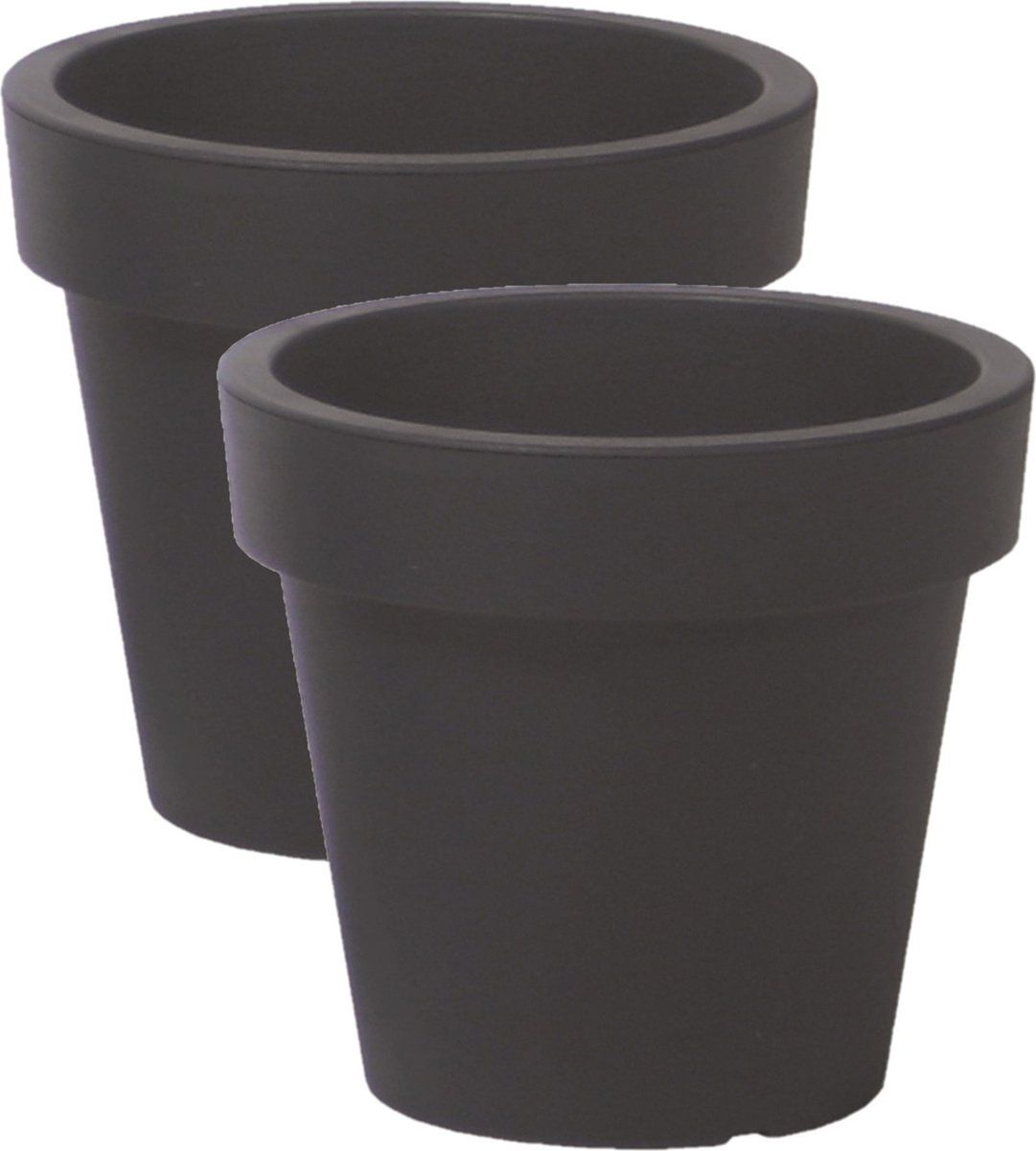 Prosperplast Basic Plantenpot - 29 cm - Antraciet (2 stuks)
