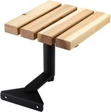 Sotech Tuinligstoel, aanbouwtafel, draaibaar, roestvrij staal 201, zwart, incl. houten latten van lariks