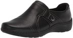 Clarks Women's Cora Poppy Loafer, Black Smooth, 8.5 X-Wide
