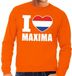 Shoppartners Bv Oranje I love Maxima sweater volwassenen 2XL
