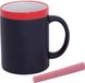 Makito Western Europe Tasse à café tableau noir - 1x - rouge - 350 ml